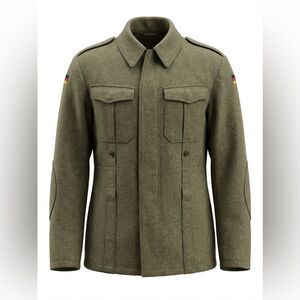 MENS MILITARY SHIRT GREEN WOOL GERMAN DEMOCRATIC REPUBLIC SIZE 4/62